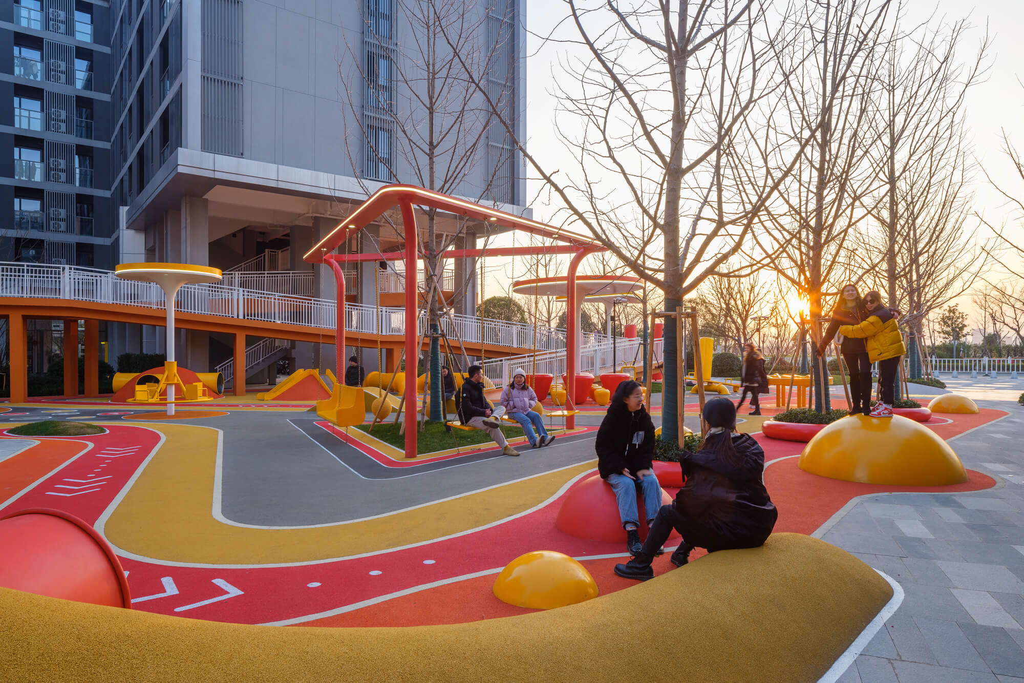 this public space creates creativity and activity through the facilities