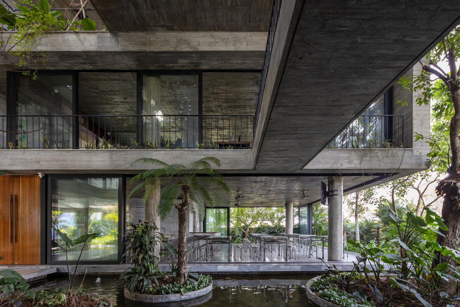 Inside view of pond Meditation Office, Photo by Hoang Le