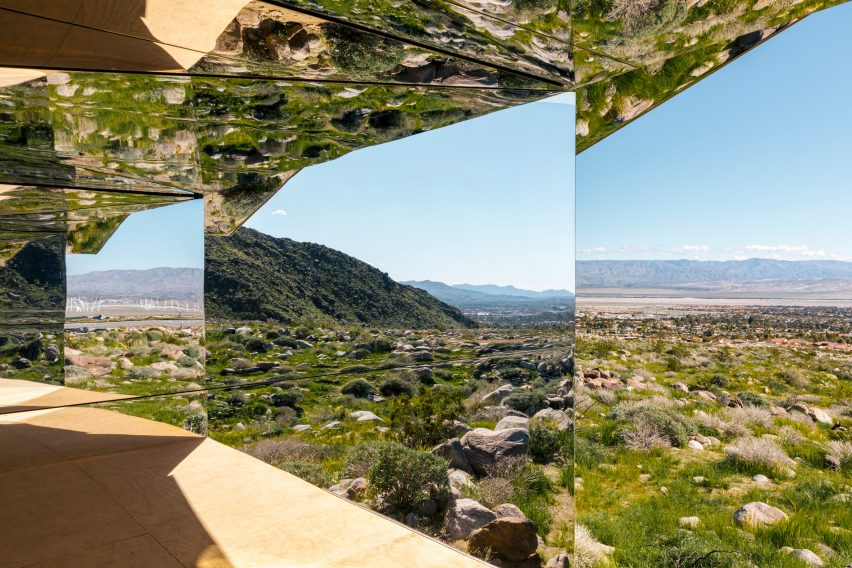 The mirrored walls produce a kaleidoscope effect