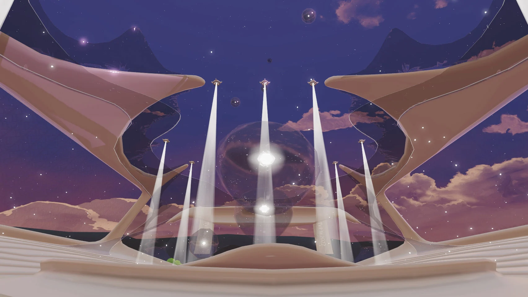 one of the stage in Metaverse Fashion Week 2022 by Decentraland