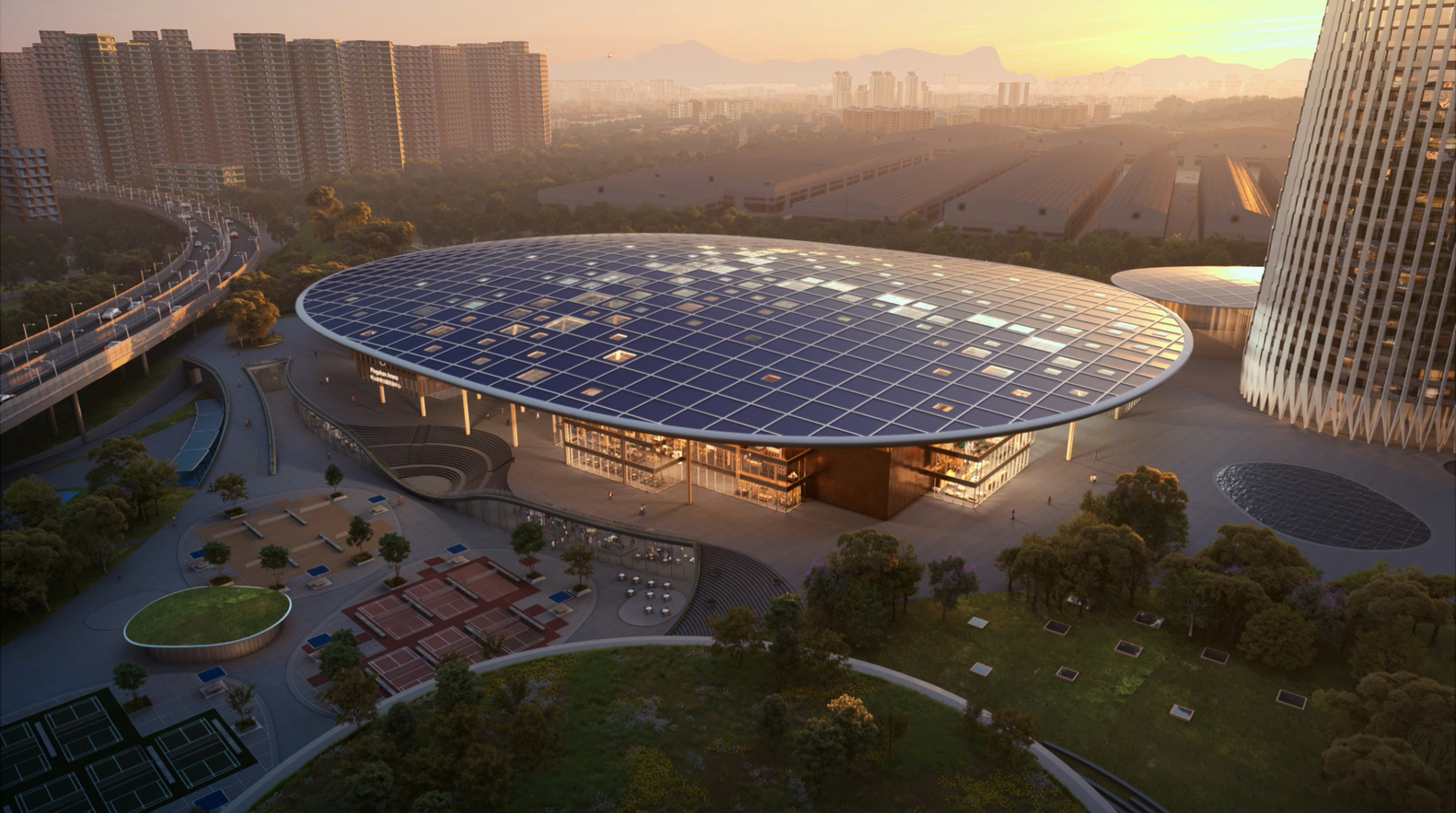 Shenzhen Pingshan Sports Park by MVRDV (cr: Atchain)