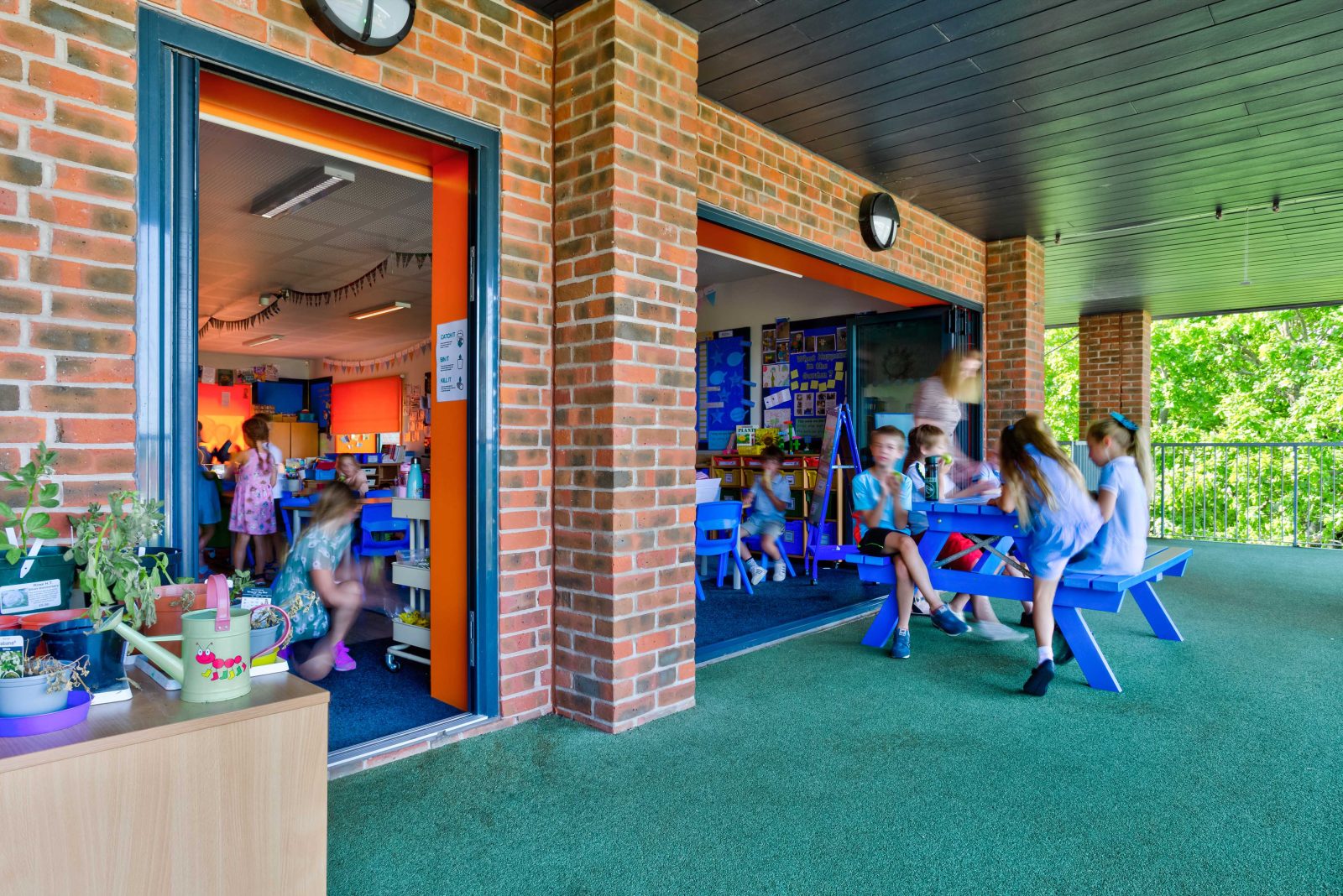 Classroom hallway of Primary School's 'Tree House', Photo by Tom Glendinning