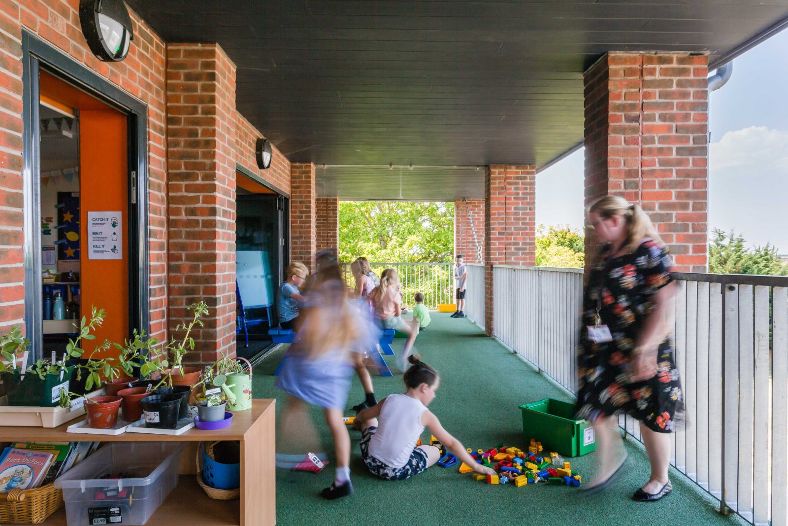 Classroom hallway of Primary School's 'Tree House', Photo by Tom Glendinning