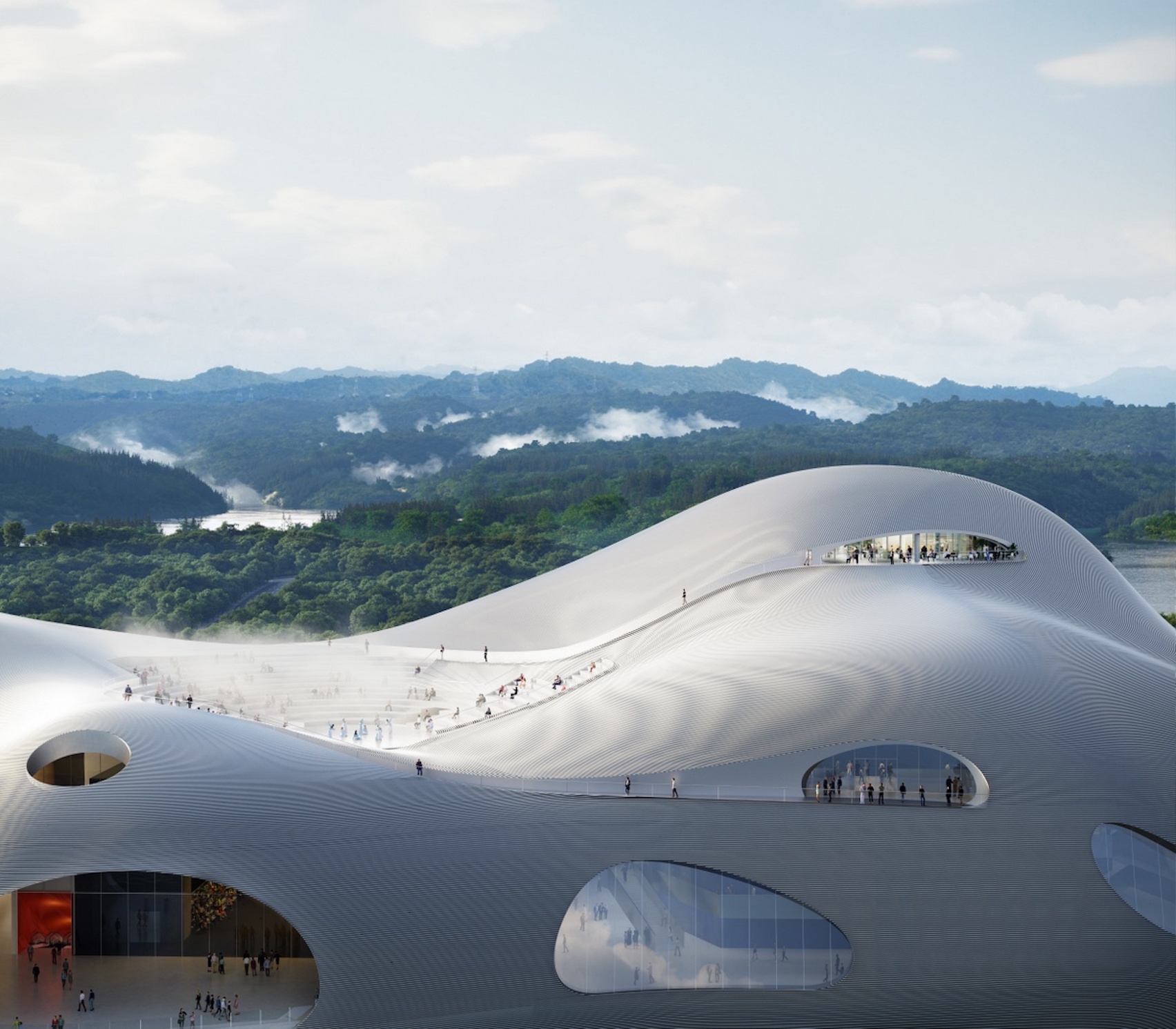 Above view of the Yichang Grand Theatre, Source by OPEN