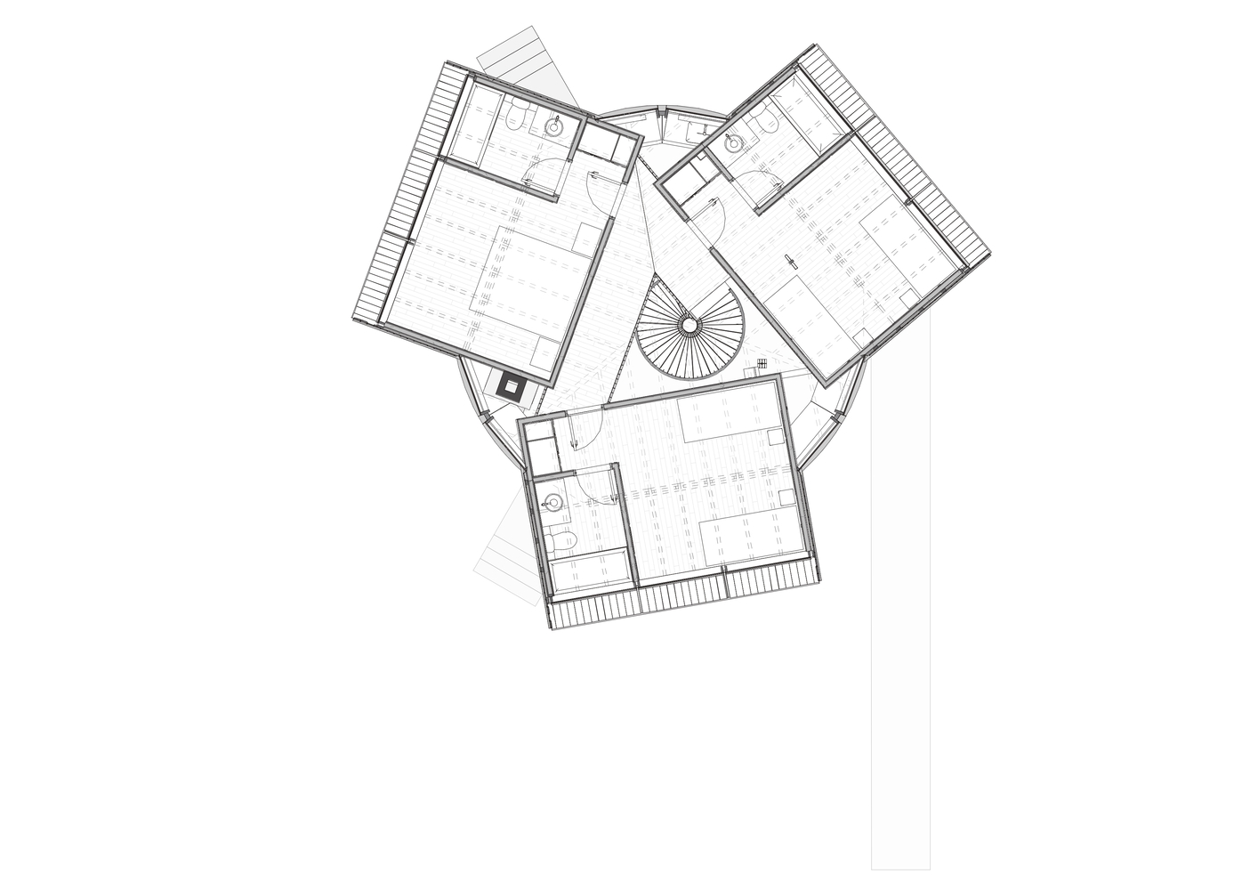 2nd floor plan Coquique House, Photo by Roland Halbe