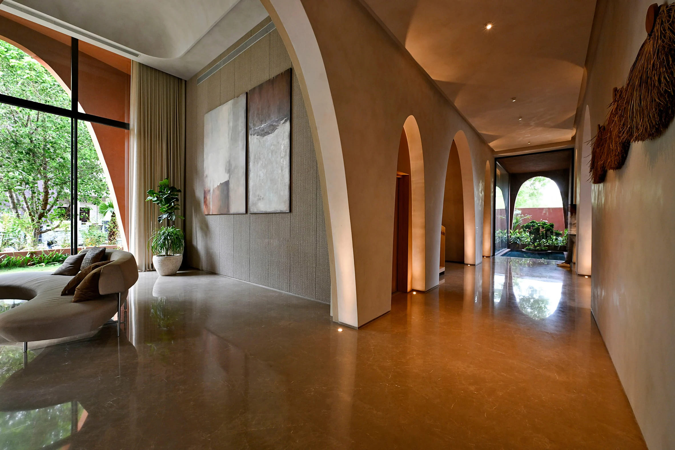 Central corridor inside Mirai House of Arches