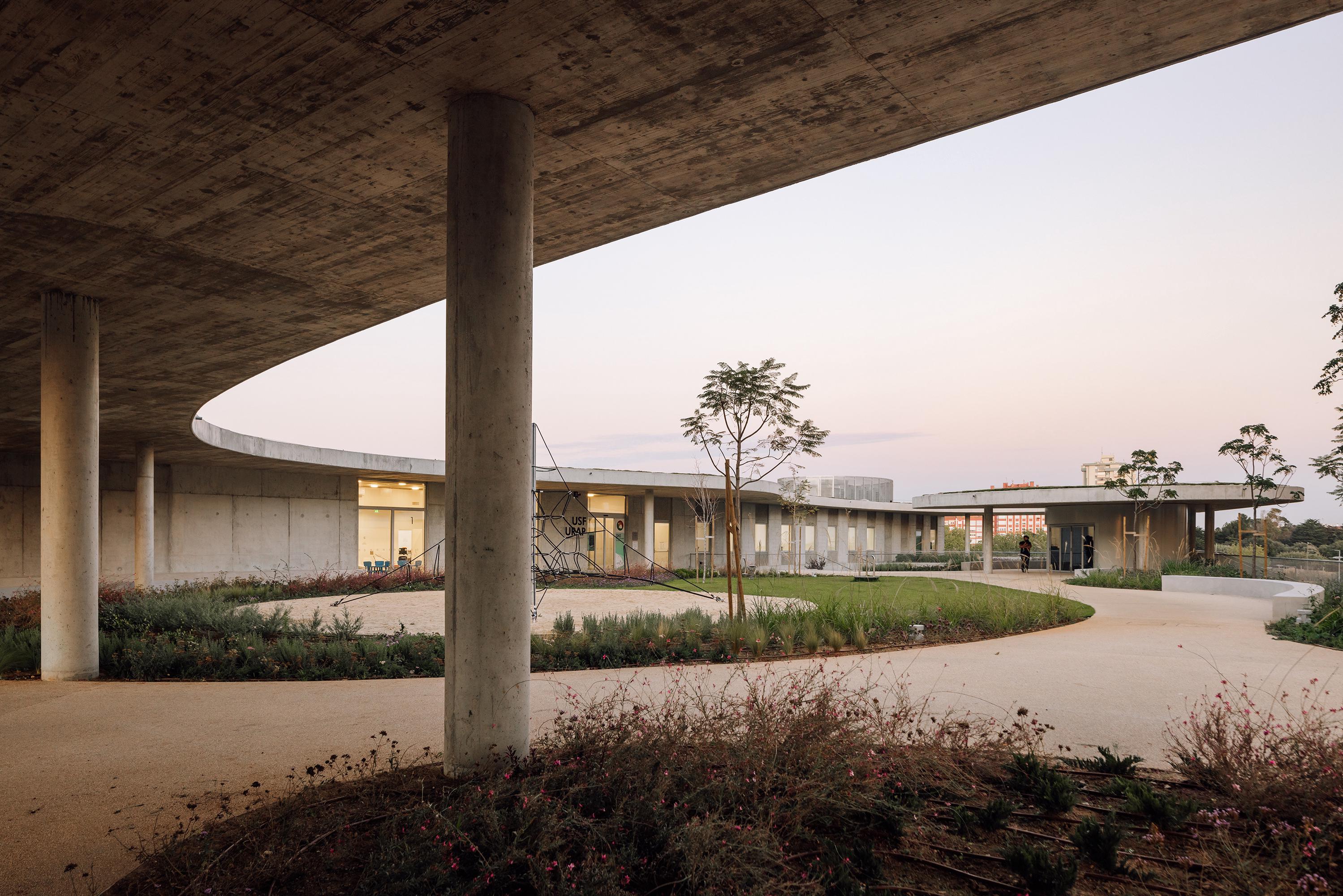 Healthcare facilities associated with a public space