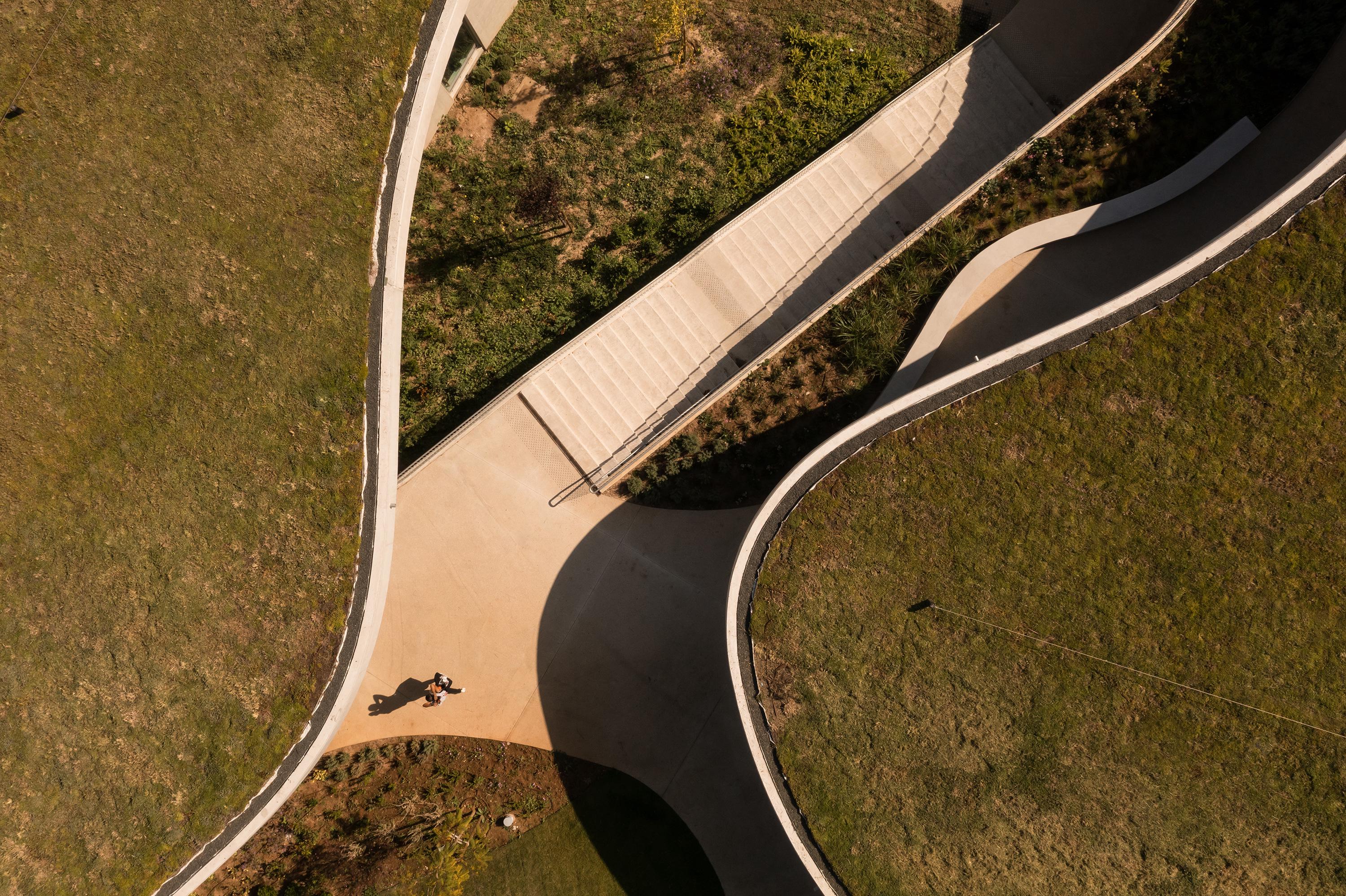 Curved canopies with green roofs