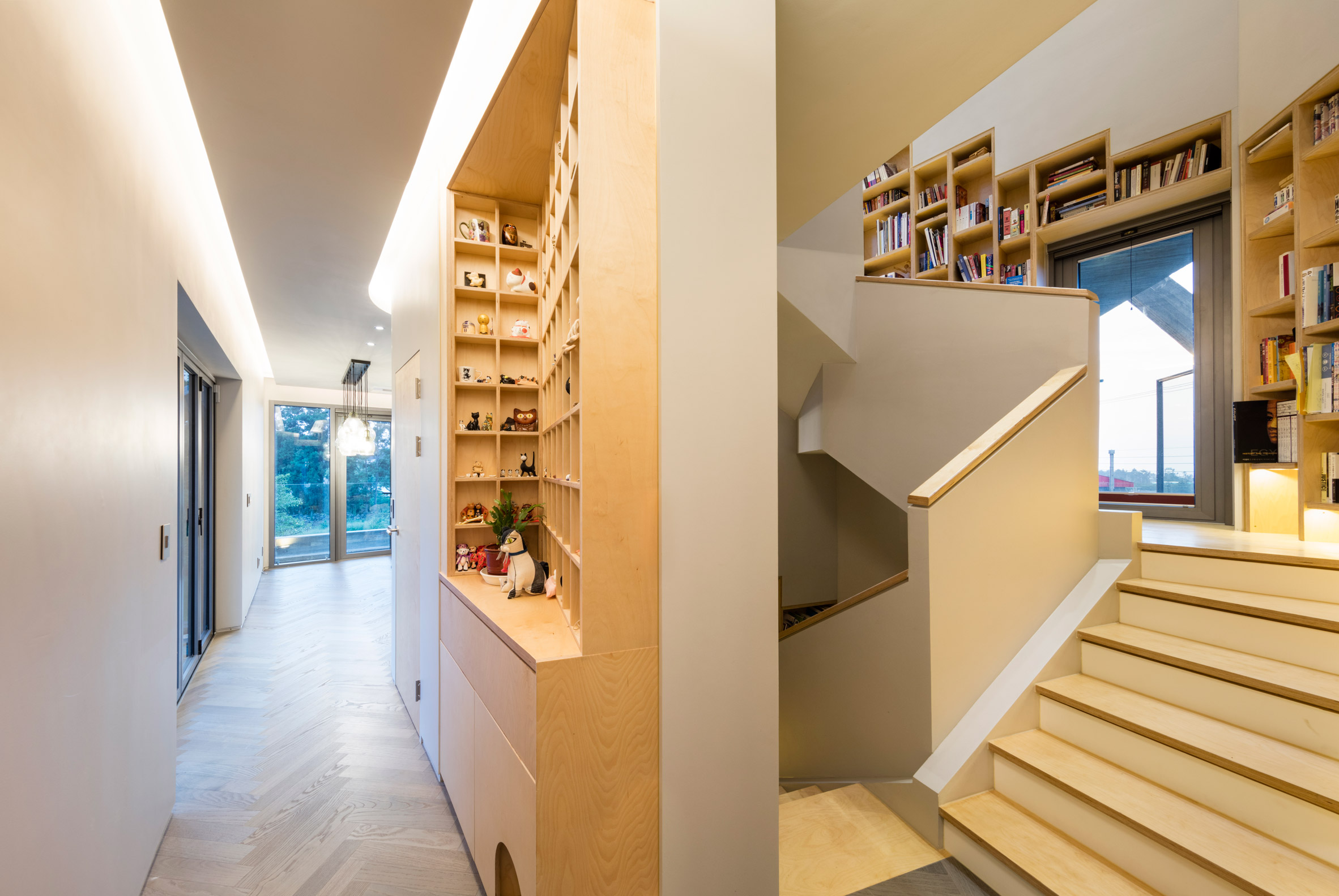 library in simple house by moon hoon