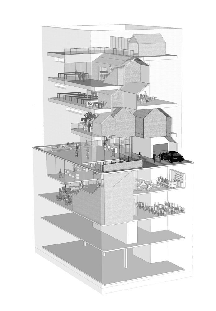 axonometric, source by TRU Architects