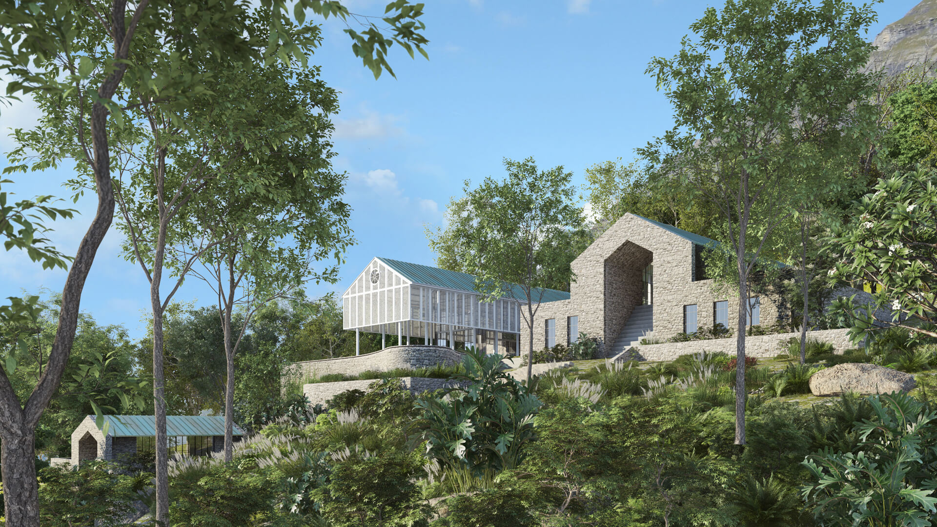 Plantation Retreat 'The Ray' by the hillside.