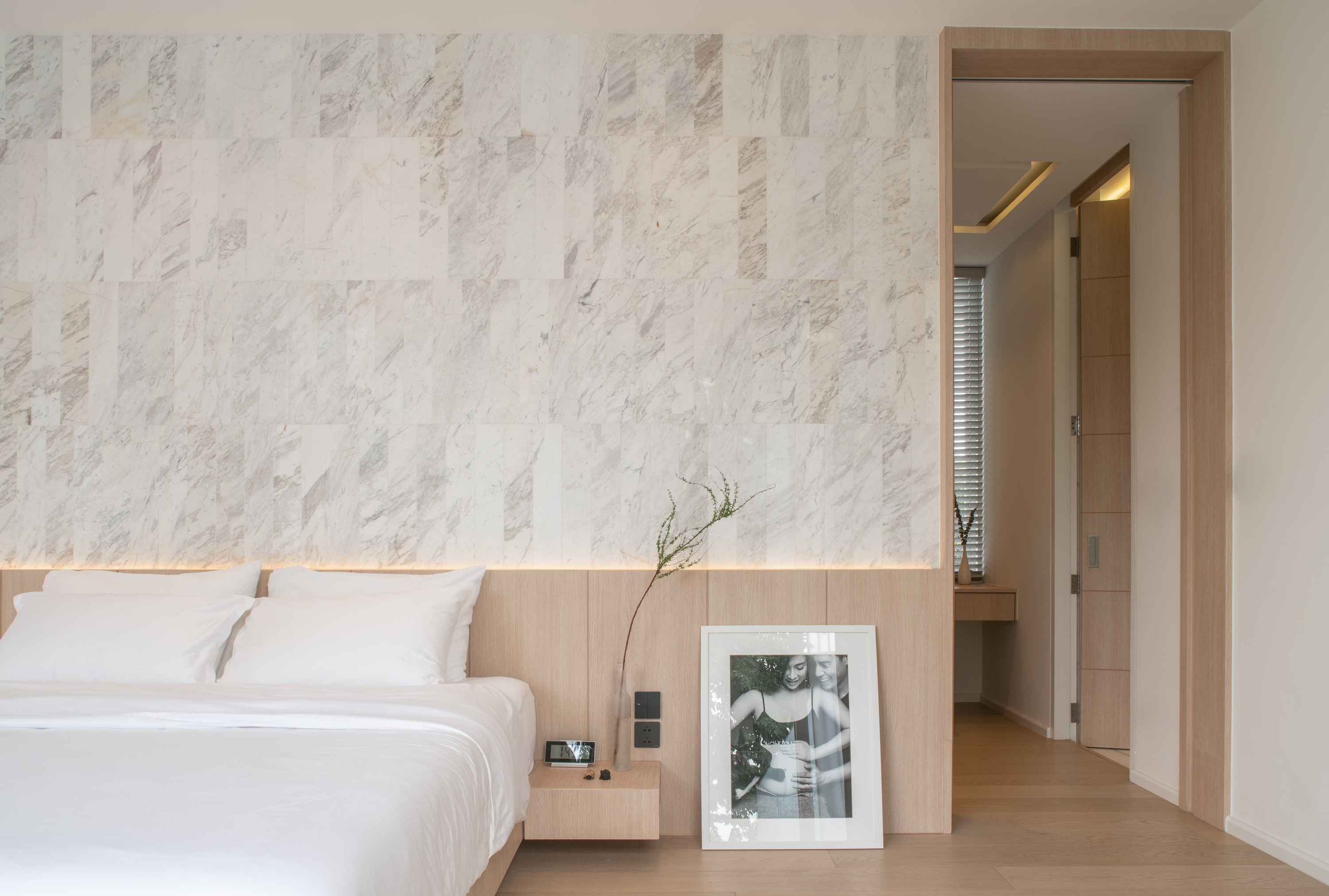 Bedroom interior of TJ House, Photo by SkyGround architectural film & photography