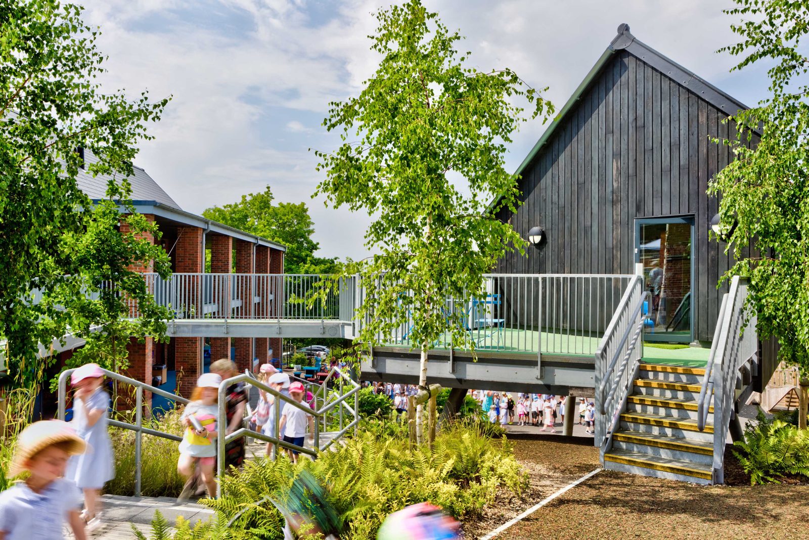 Outdoor playground of Primary School's 'Tree House', Photo by Tom Glendinning