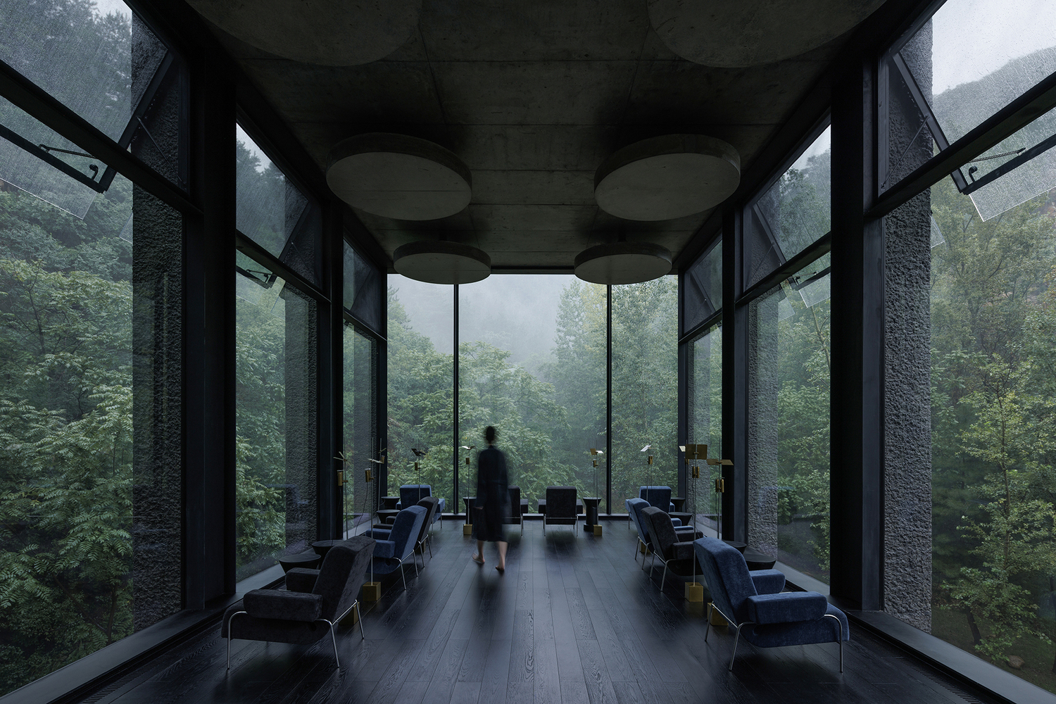 Concrete Building in the Middle of A Forest by Vector Architects