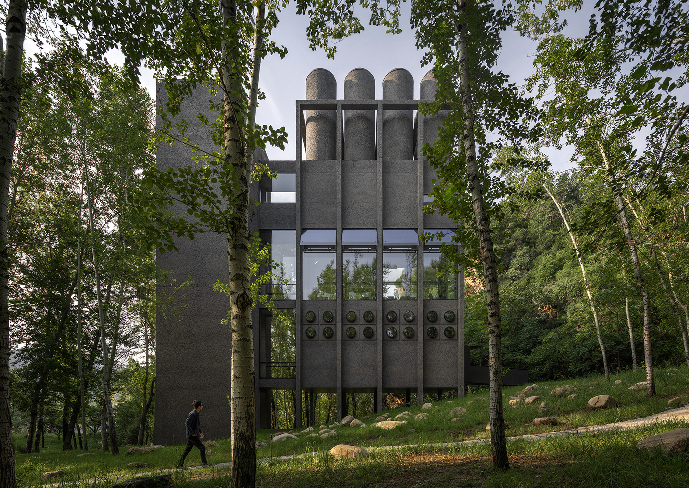 Concrete Building in the Middle of A Forest by Vector Architects