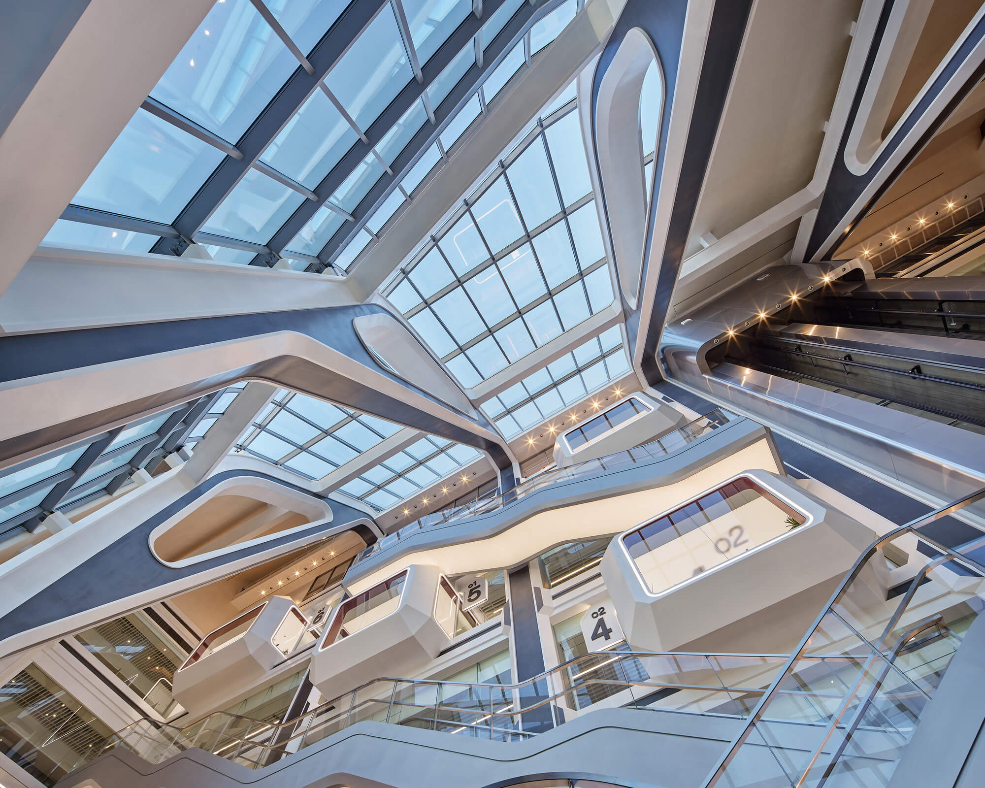 UNStudio places several crucial rooms such as offices, meeting rooms, and recording studios spread out