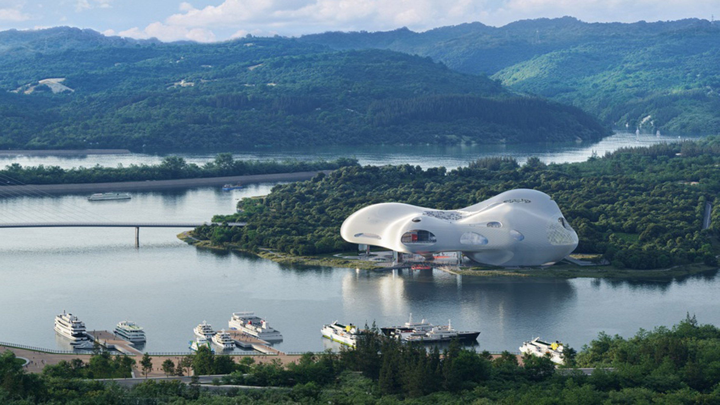 Above view of the Yichang Grand Theatre, Source by OPEN